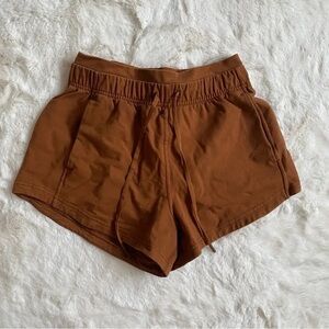 Women’s Cozy Drawstring Shorts in Rust Brown
